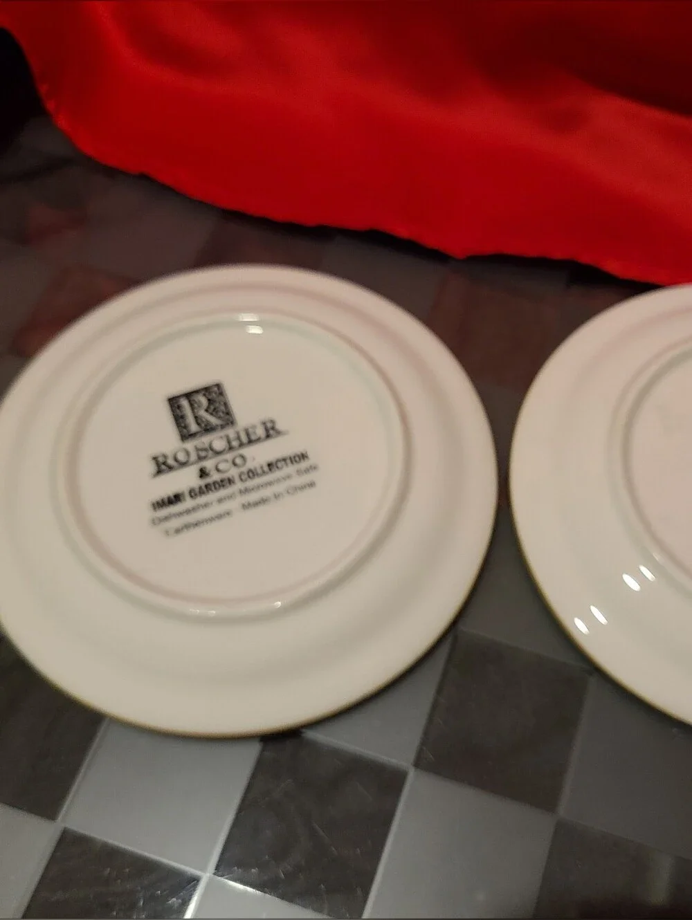 Yellow Rim Floral Ceramic Side Plates - Set of 2 Small Serving Plates Collect